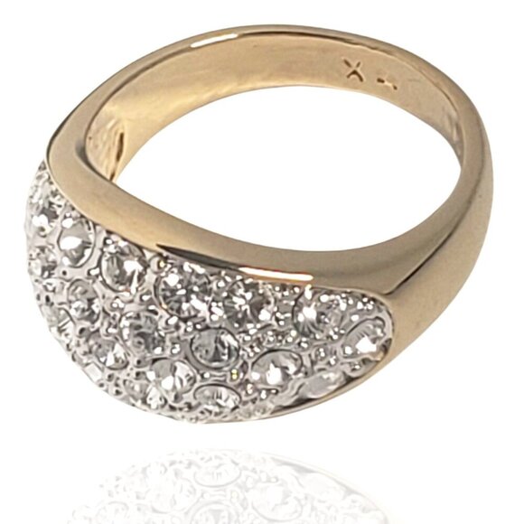 Camille Lucie Jewelry - Camille Lucie Ring for Women, Simple Pave of Clear Crystals on Plated Gold